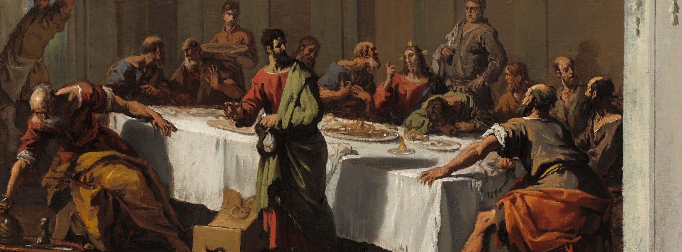 Look at the varied expressions of the disciples, all reacting.
