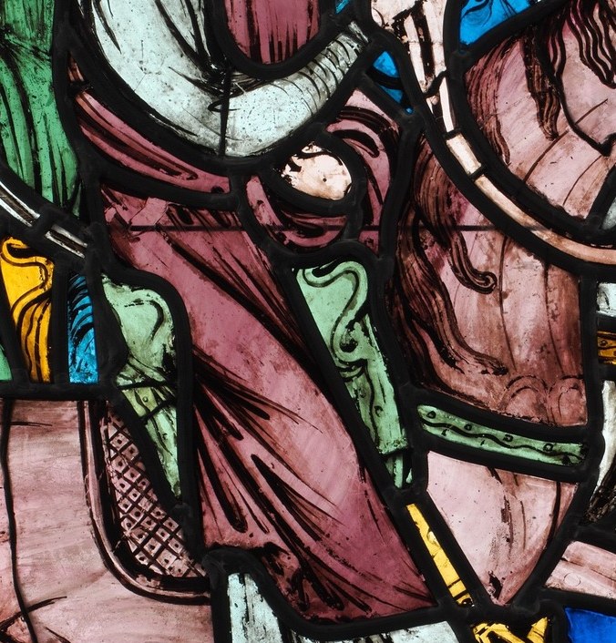 These dark lines define every figure and fold of fabric.