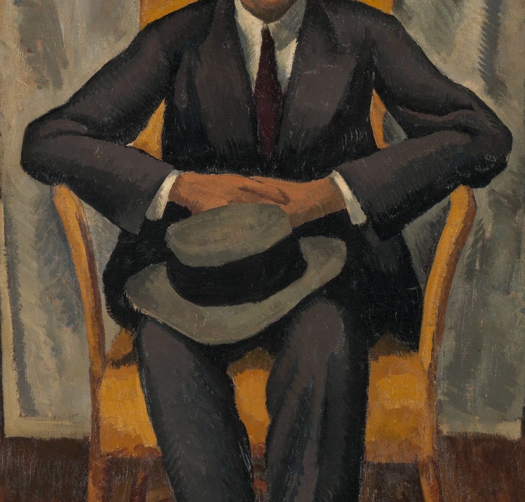 The sitter, Georges de Miré, wears the formal suit of his era.
