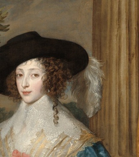 Serene, slightly detached royal gaze , the formal mask worn at 24 years old, combining French elegance with the weight of English queenship