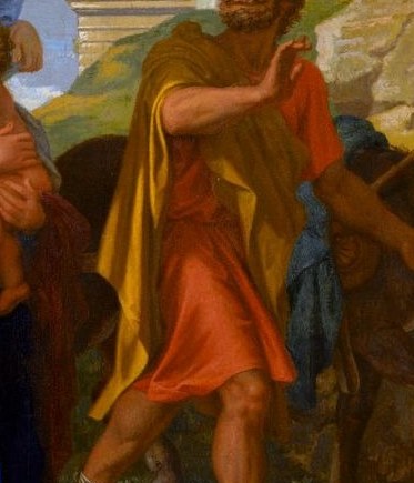 Joseph's red cloak adds dramatic power.