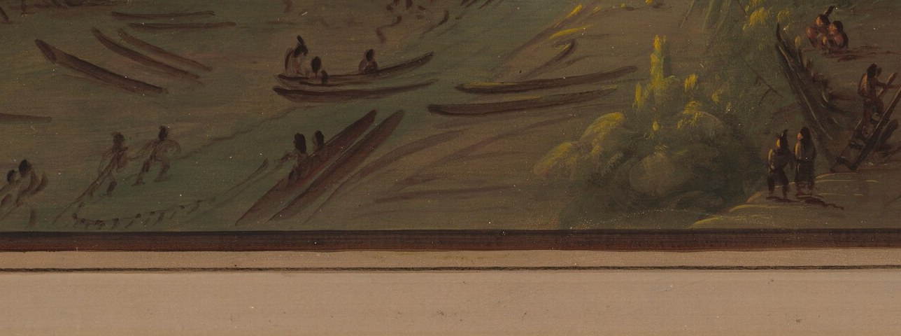 The Nayas people lived close to the water, as seen by these canoes.