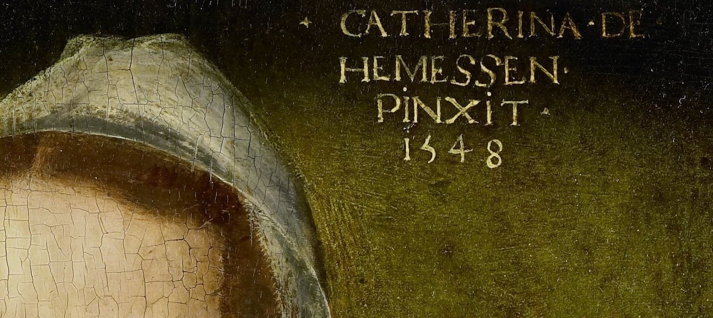 She signed it: Catherina de Hemessen painted this, 1548.