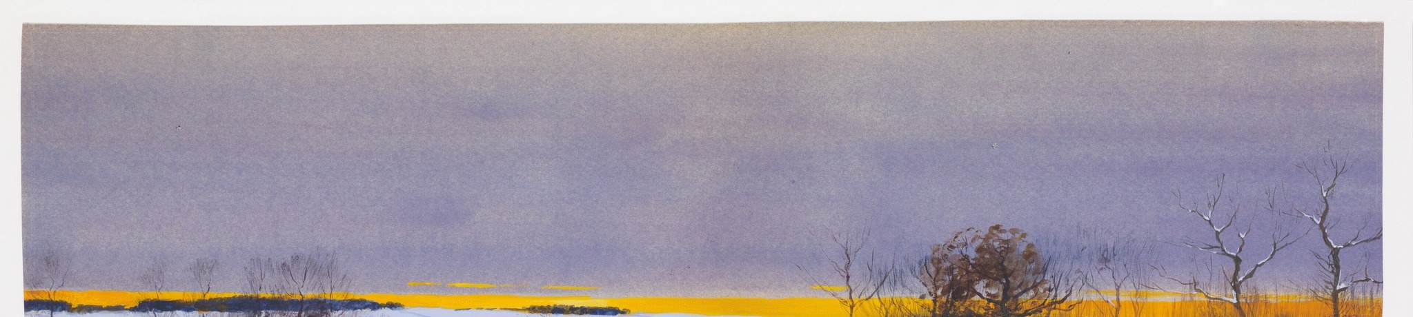 Notice the subtle, muted colors in this quiet winter scene.