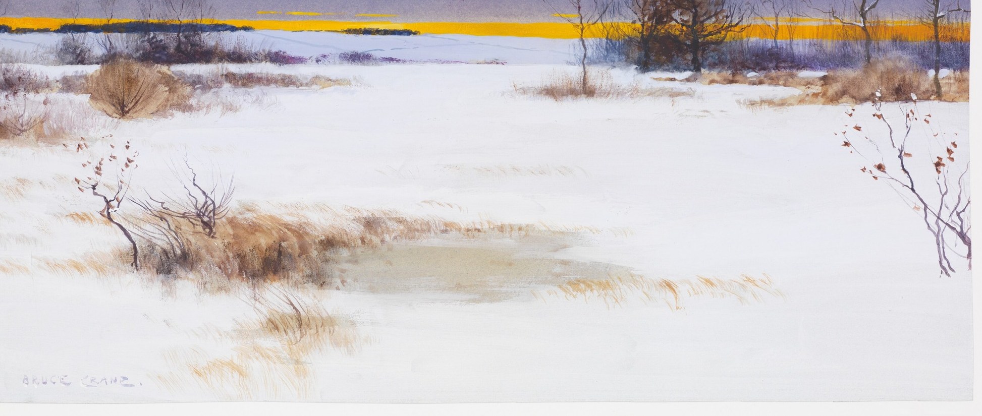 A delicate glow emanates from the snow, characteristic of his technique.