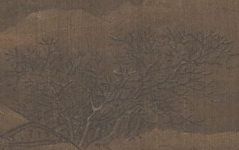 The artist used delicate ink washes to create subtle textures on silk.