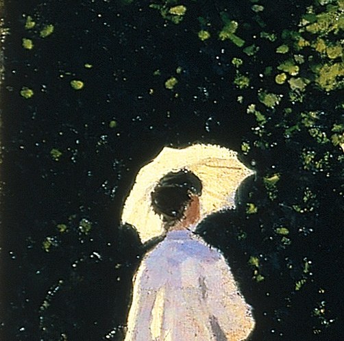 Its bright white color contrasts with the surrounding greenery, drawing the eye and suggesting sunlight.