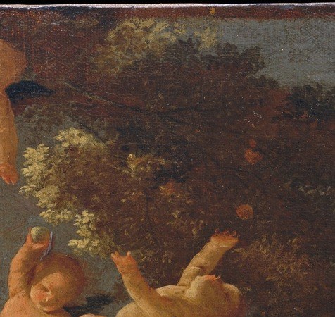 Poussin painted these weightless figures floating in the trees.