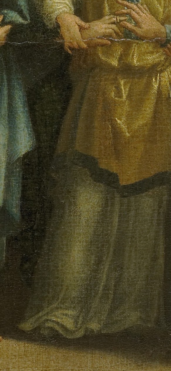 Her blue robe speaks of purity.