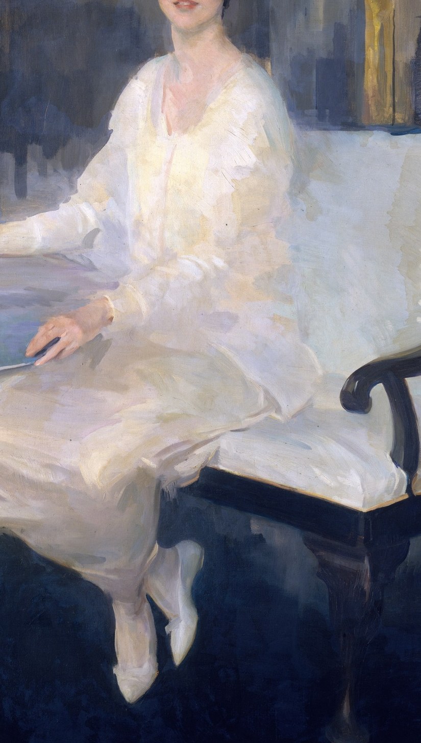 Look at the gentle light on her white dress.
