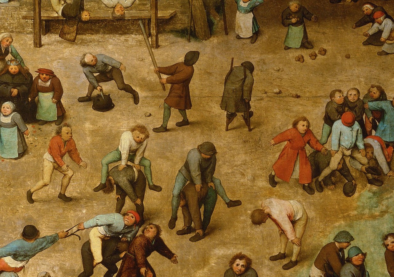 But Bruegel was not making a nostalgic picture of play.