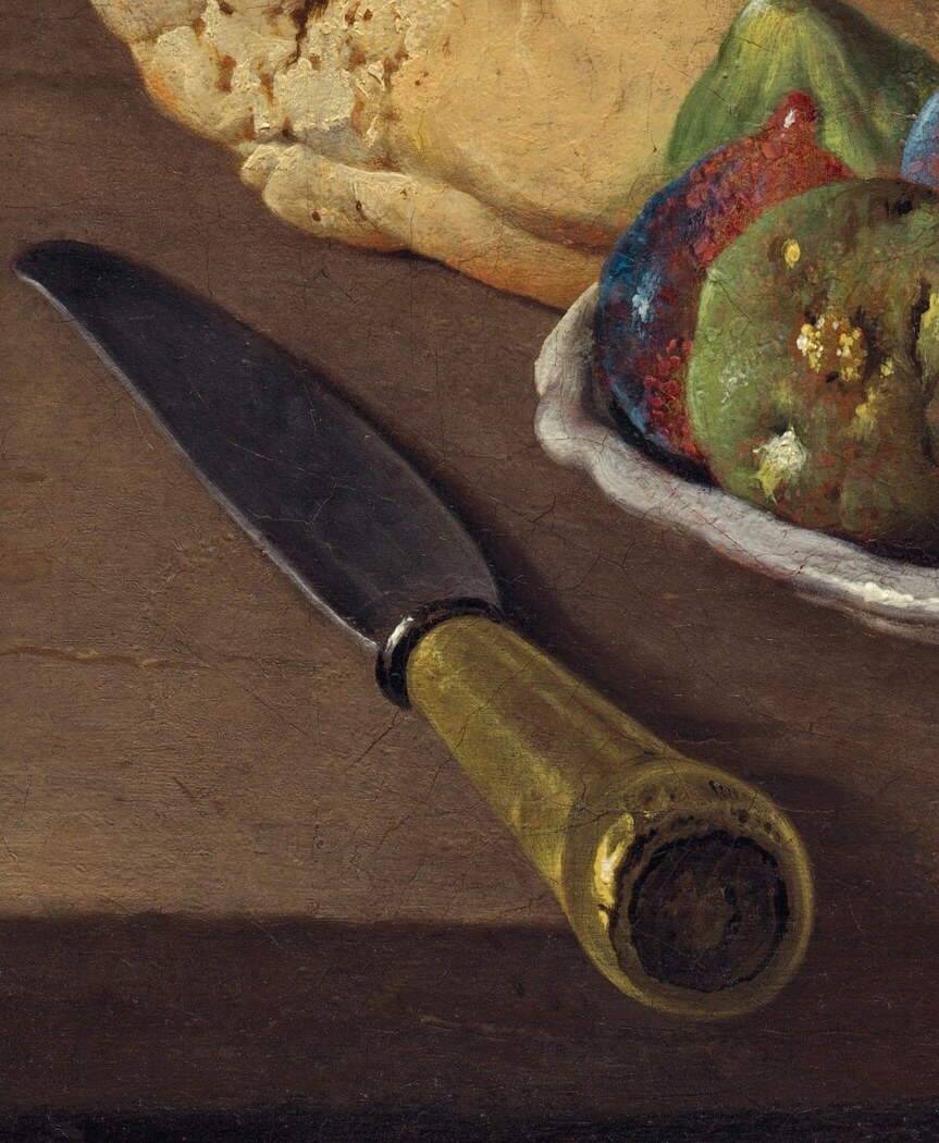 A simple knife, ready to cut the meal.