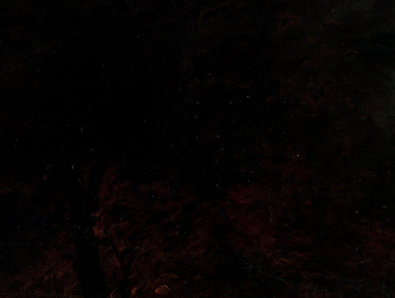 Their contorted shapes add to the eerie and dramatic atmosphere of the scene.