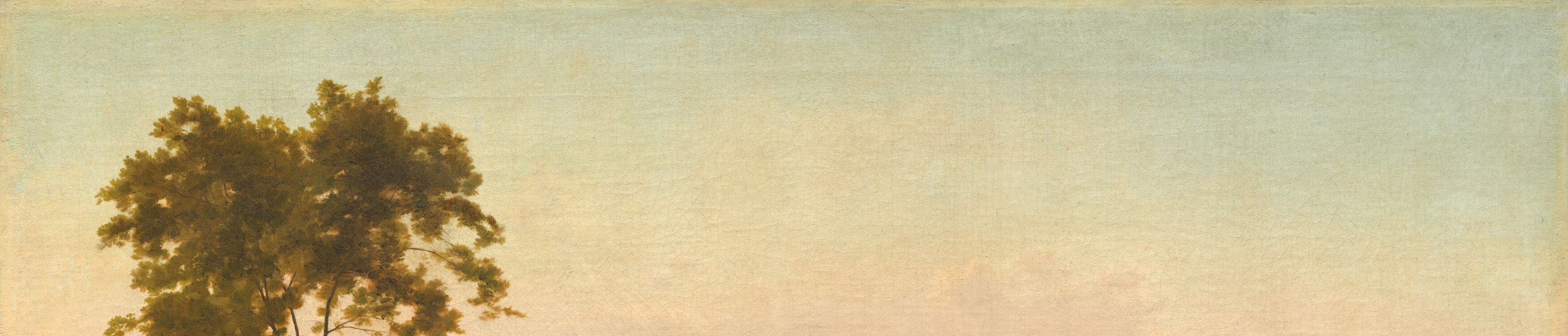 Inness floods the upper third with golden-white light; the sky is calmer and more eternal than the industrial activity below, implying God's indifference to human progress.