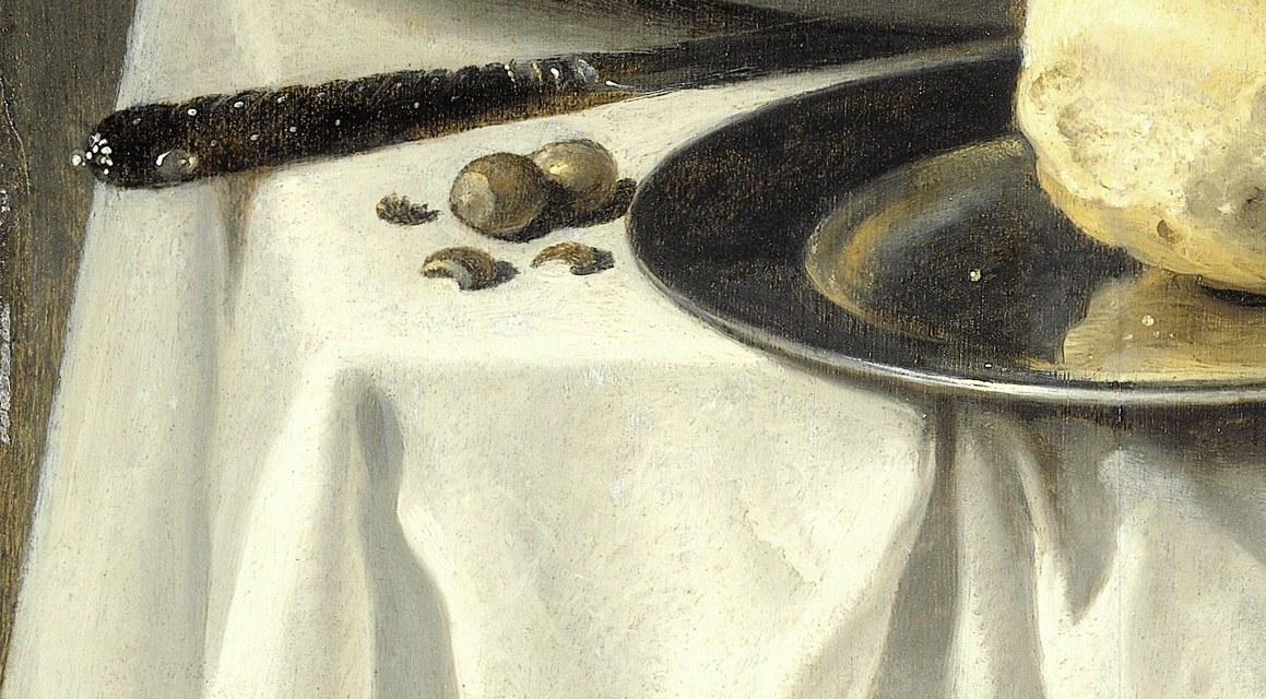 It starts with a knife. Just a dark-handled knife.