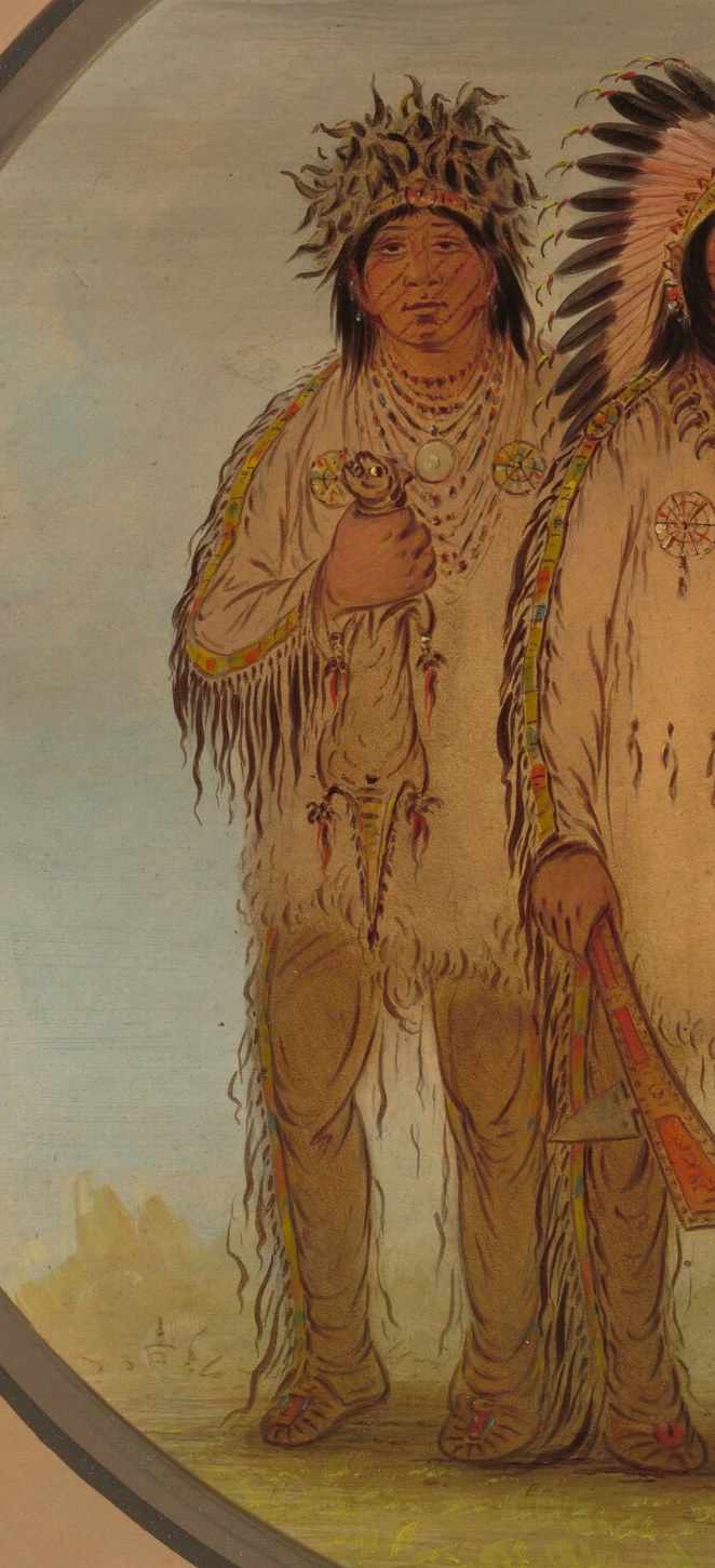 His headdress suggests leadership and cultural pride.
