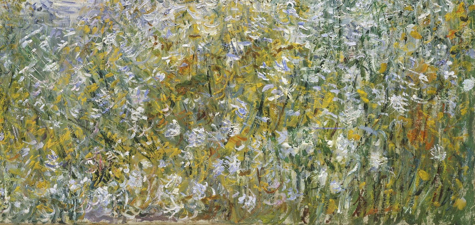 The textured brushstrokes convey a sense of wind and movement, making the foreground feel alive.