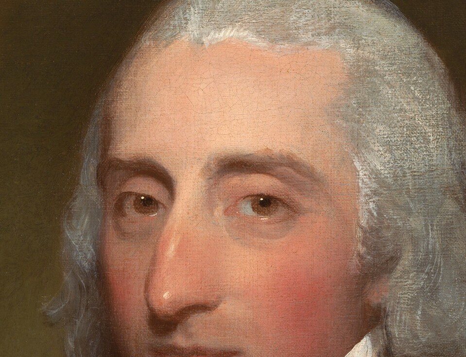 The wispy, greying hair suggests age and adds a touch of realism to the portrait.