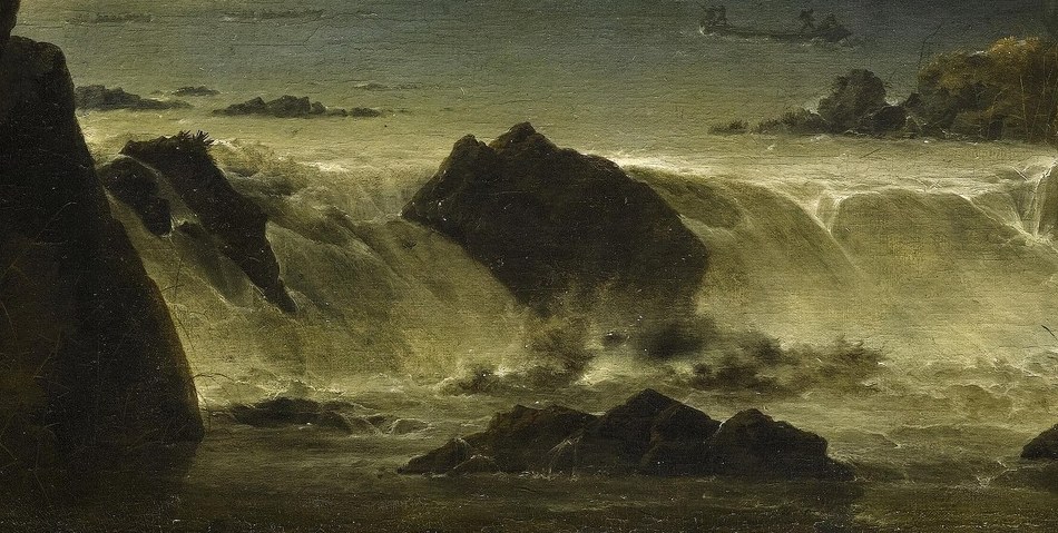 This dramatic scene highlights the constant struggle against nature.