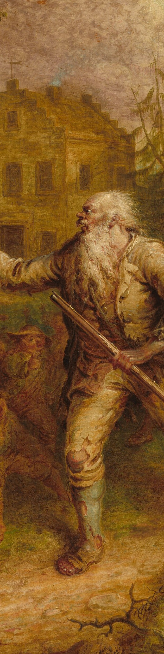 His staff is an antique, from a vanished world.