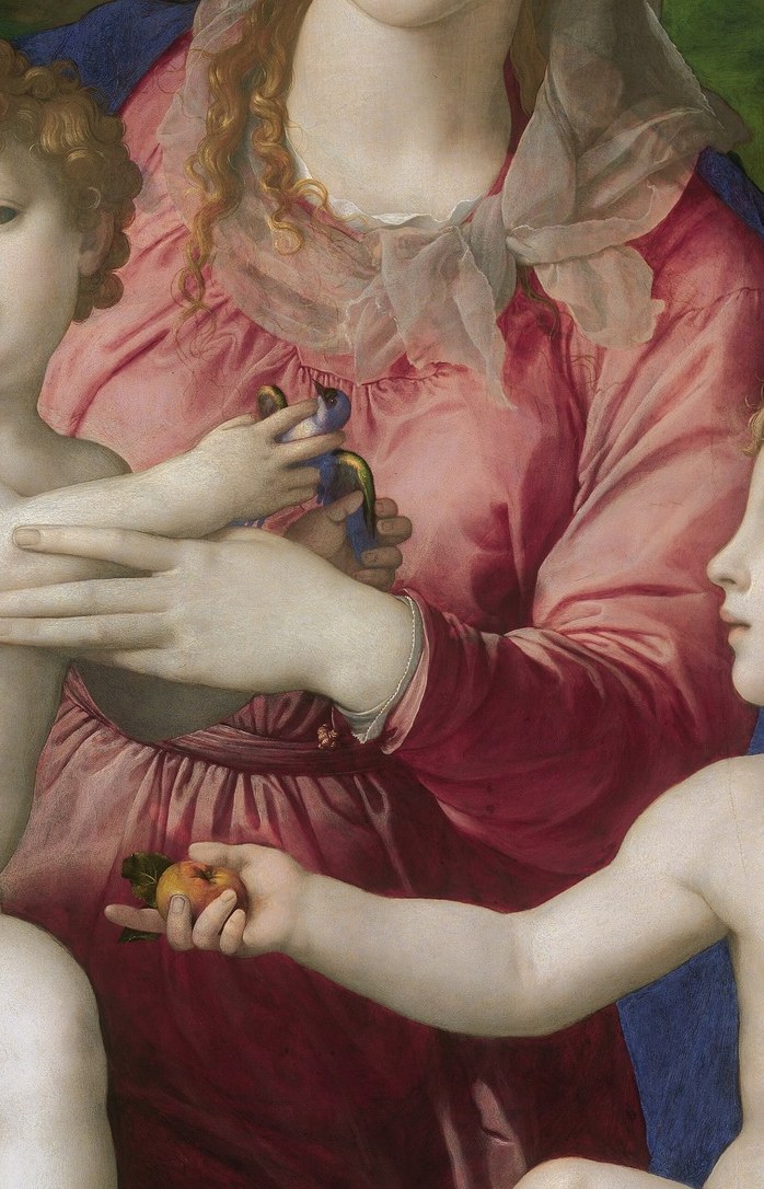 Look at the Madonna's pink robe.