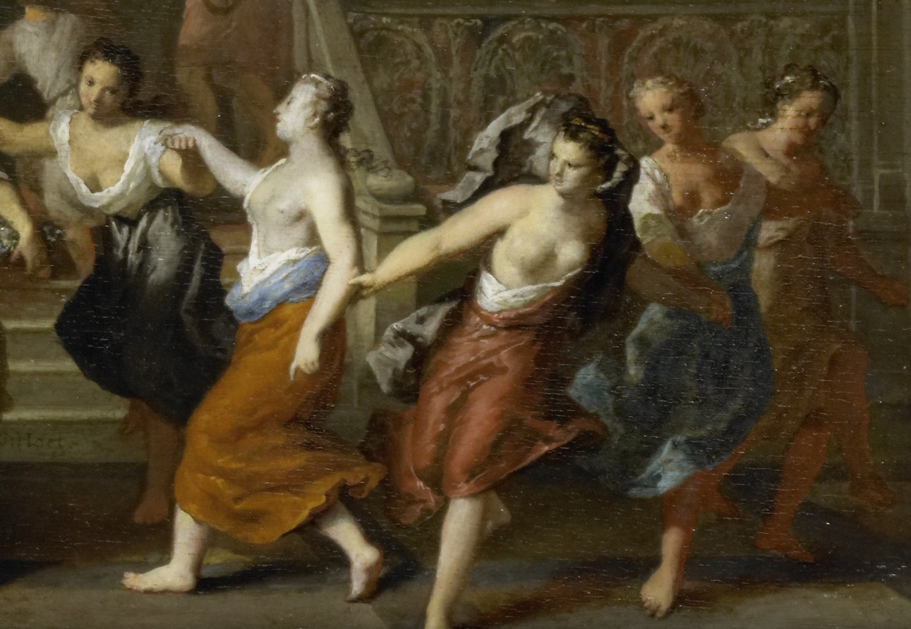 But the crowd celebrates with music and dance.