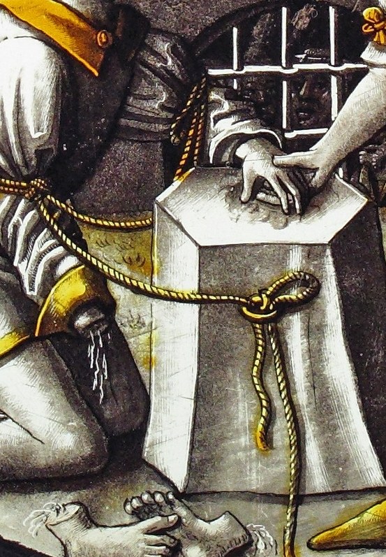 The saint, Jacobus Intercisus, endured extreme torture.