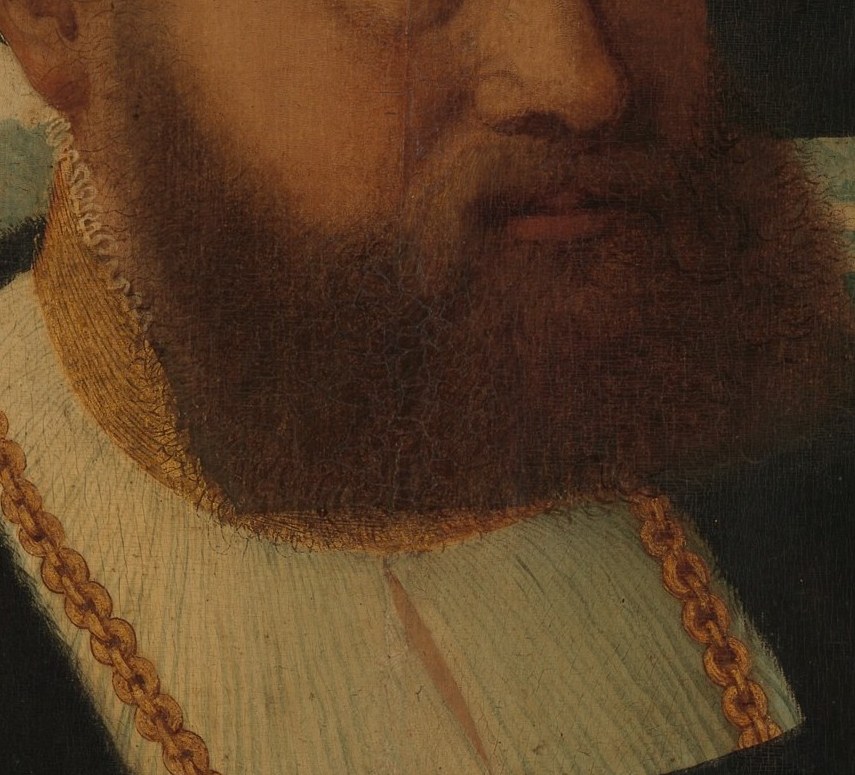 His meticulous detail captures every hair in the beard.