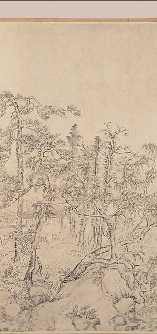 The pine towering above them: it means scholarly virtue and long life.