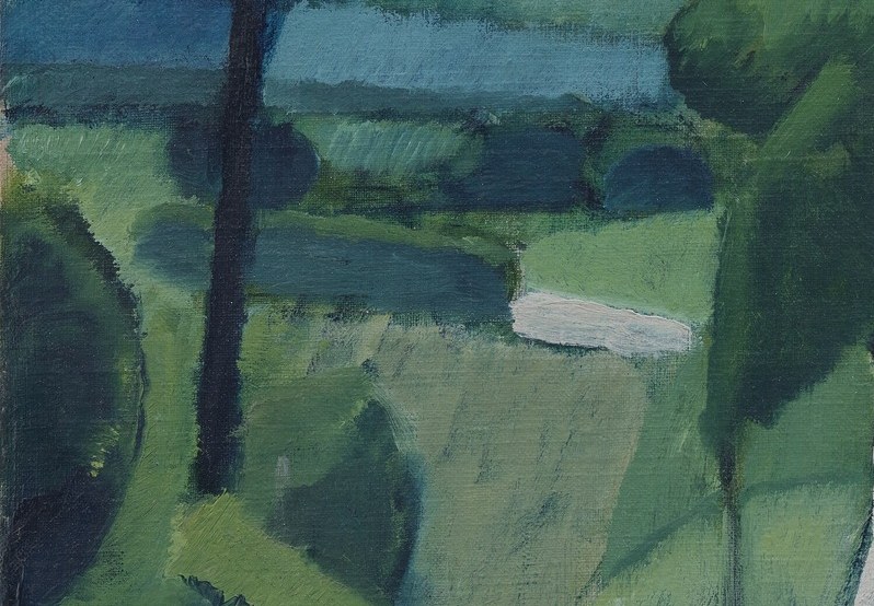 His brushwork here suggests the textured, open fields.