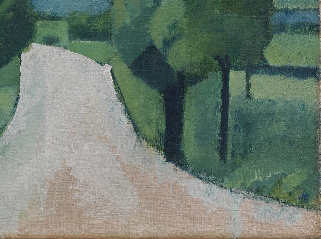 The winding road leads towards Fåborg, a town on Funen island.