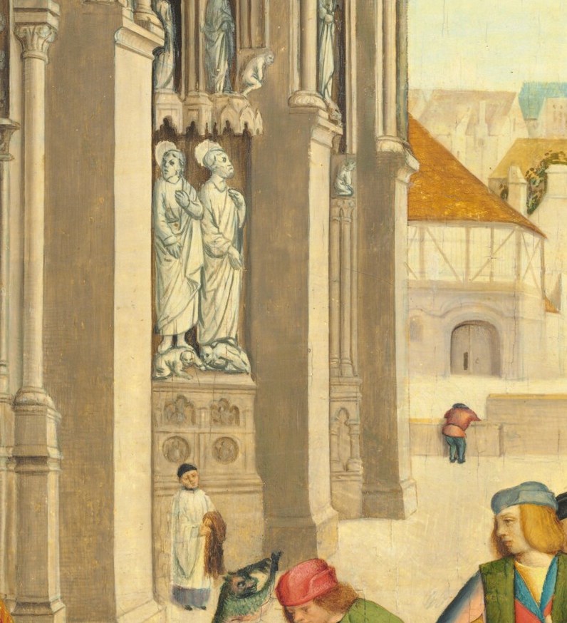 Beyond the crowd, can you spot the small figures?
