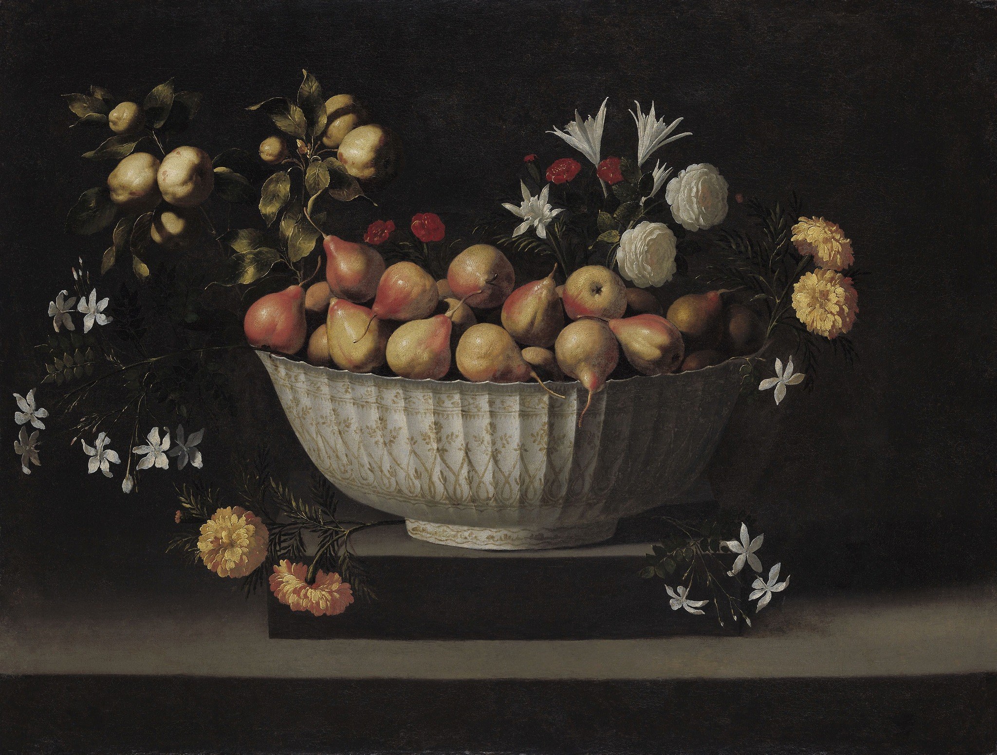 The dark background enhances the luminosity of every object.
