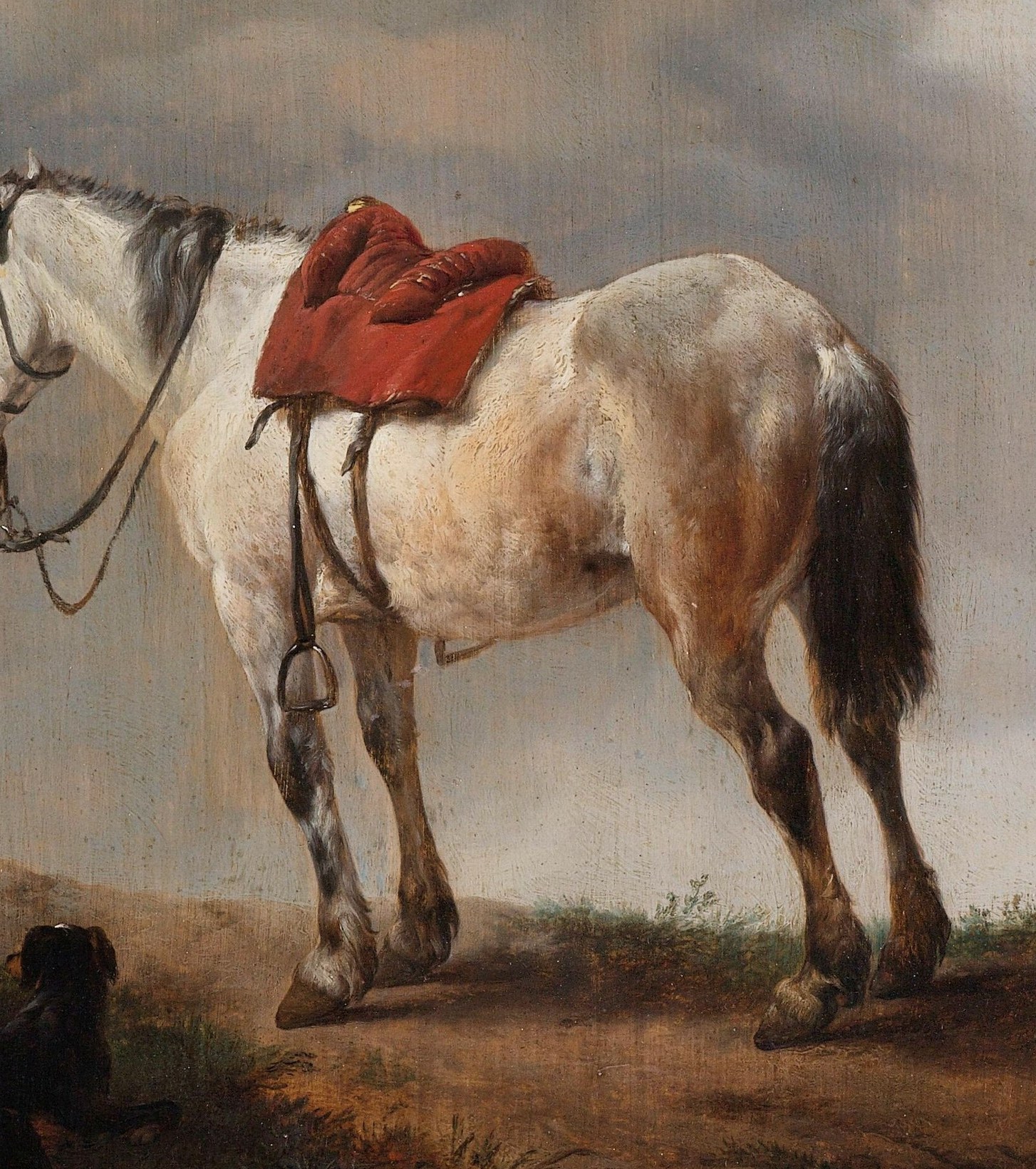 His delicate brushwork captures the play of light on its coat.