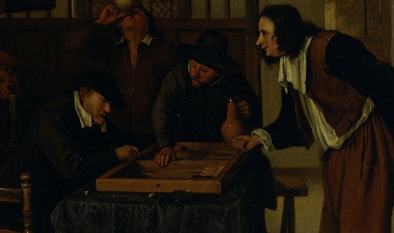 They are playing one kind of game. But the painting has a second title.