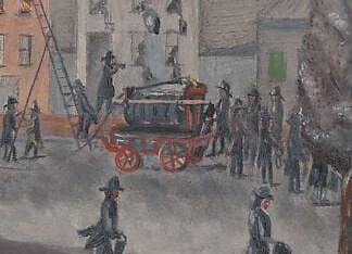 But the machine in the street is what dates this scene exactly.