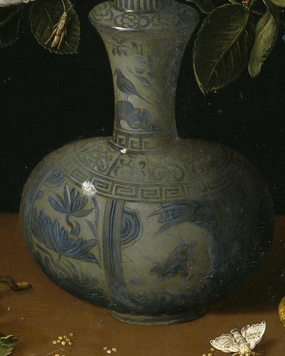 The porcelain vase, imported from China, signaled great wealth.