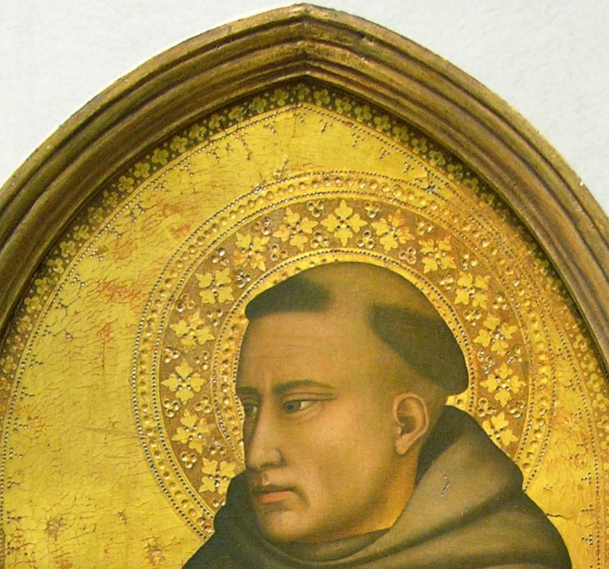 Look closely at the patterned border on his halo.