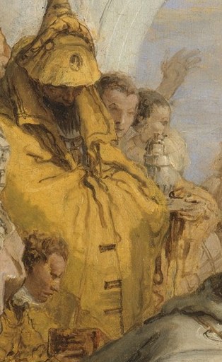 His rich robe shows Tiepolo's texture mastery.