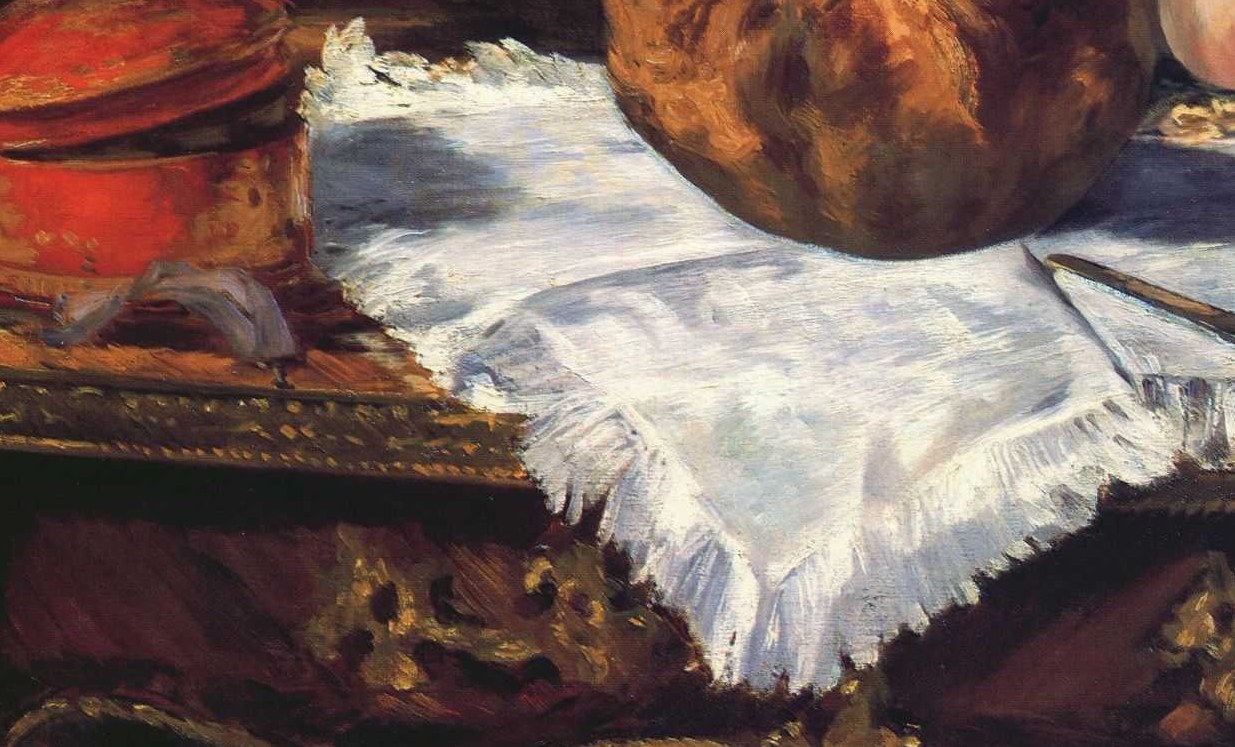 The brushwork is so fast you can see the drag of the bristles.