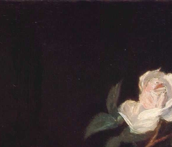 On top, he added a cut white rose. Chardin's didn't have one.
