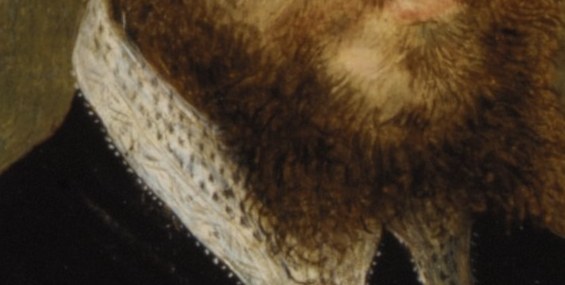 The lace trim shows off the artist's skill.
