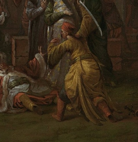 Yellow robes. The Sultan's men reclaim the square.