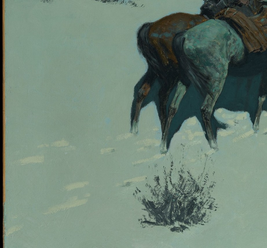 A pale horse against snow, a tactical mistake.