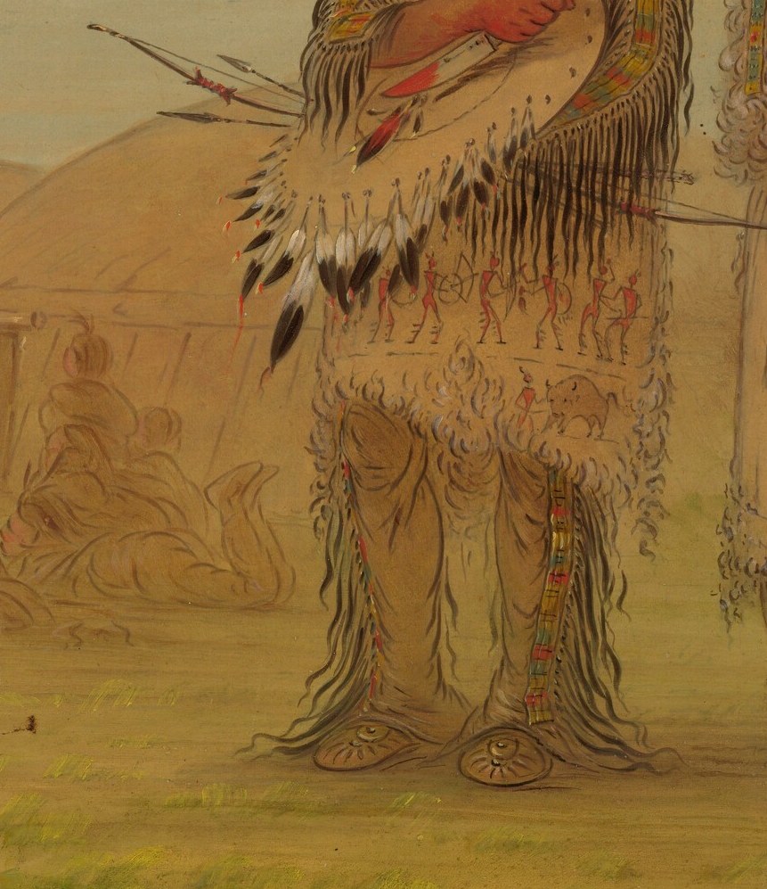 Here, a Riccarree chief is shown in his full attire.