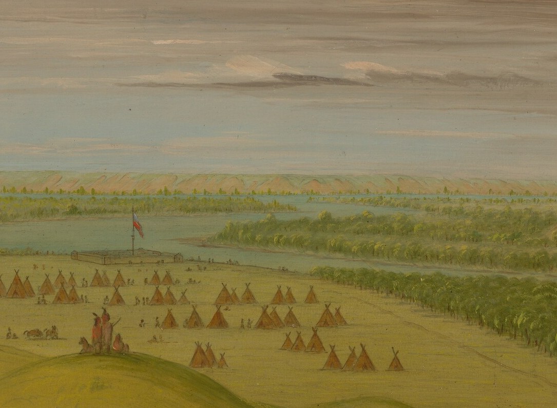 The muted tones emphasize its quiet endurance on the frontier.
