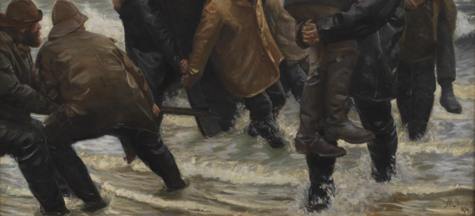 They push through churning, dangerous water.