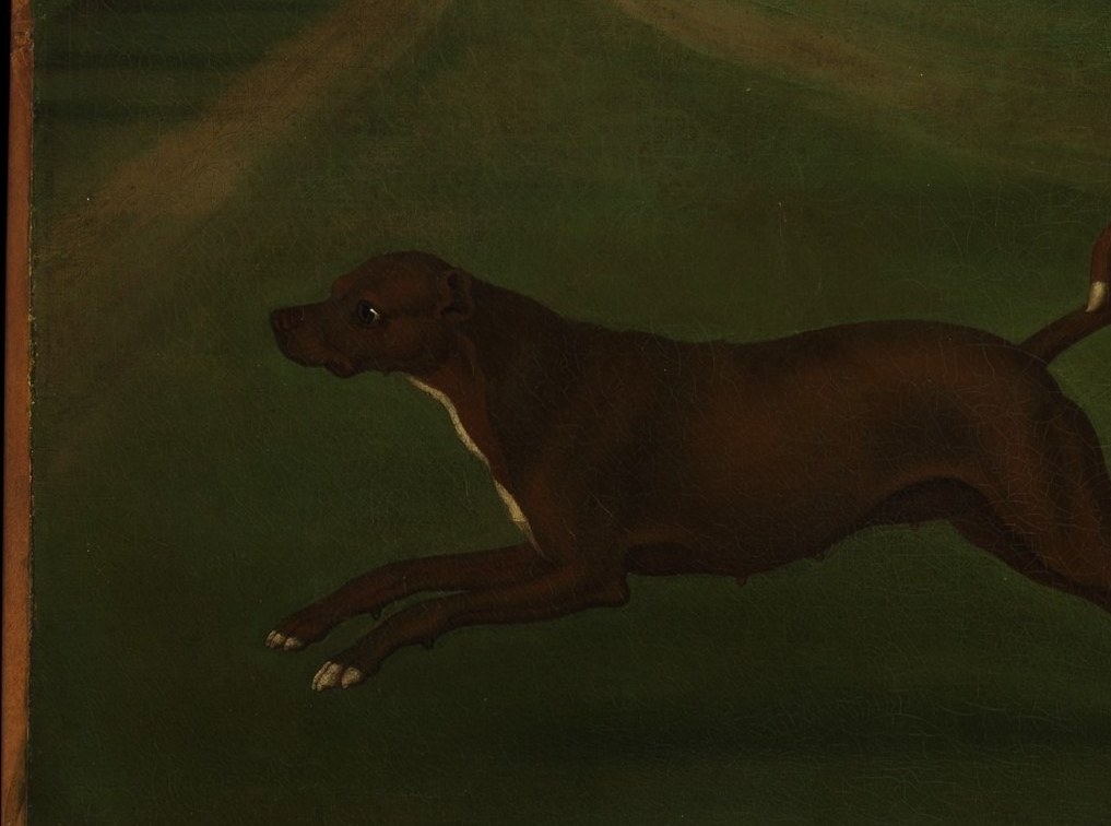 The hunting dog and managed parkland show the life he wagered and lost.