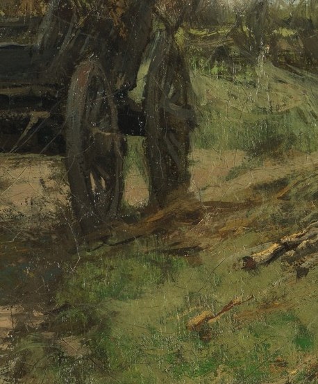 The mud is so thick it holds the wheel.