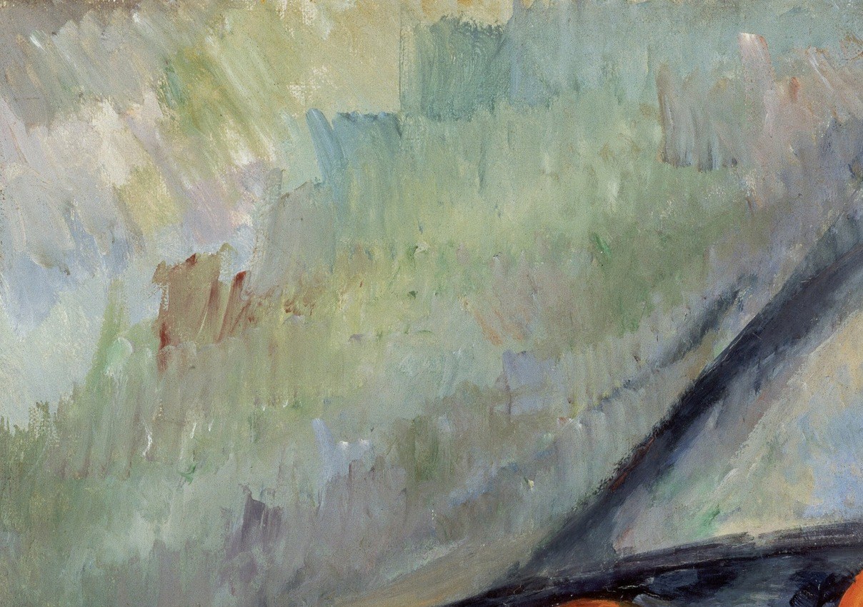 His brushstrokes are visible, rhythmic, and deliberate.
